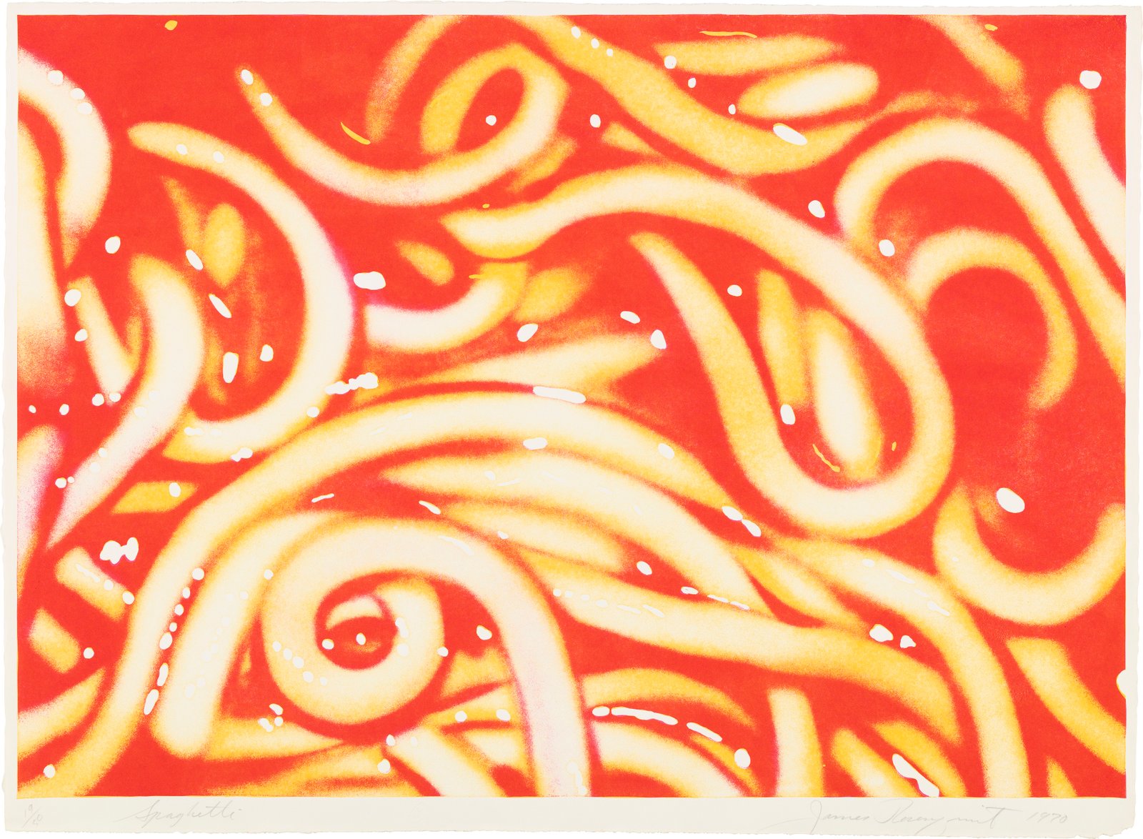 Print showing spaghetti in red sauce
