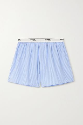 Pinstriped Cotton-Poplin Shorts